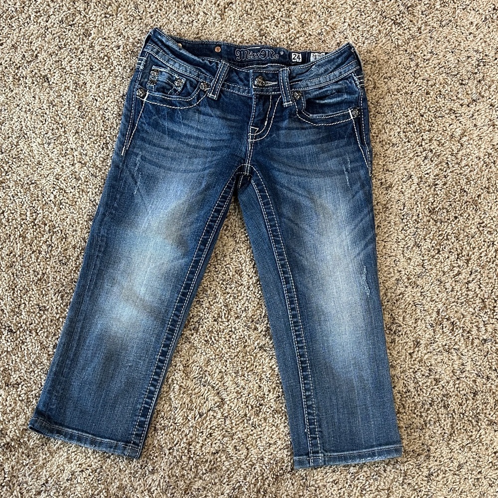 Miss Me Dark Blue Cropped Jeans